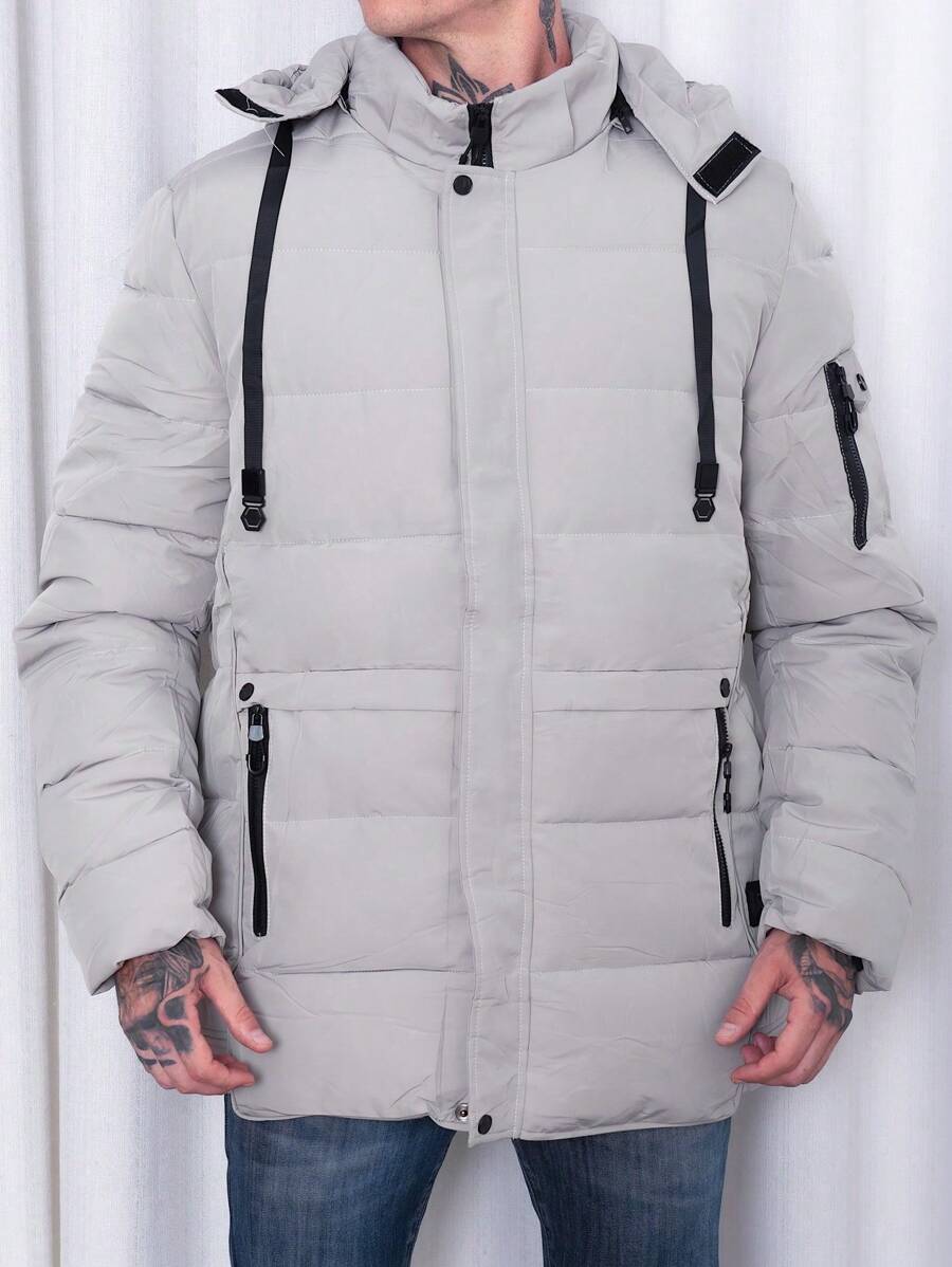 Men Winter Coats - Grey - View 1