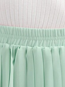 GORLYA Tween Girl Chiffon Pleated Elastic Waist Bohemian Swing Long Skirt, Suitable For Casual Outdoor Shopping, Walking, School, Back To School Season, Dinner Party