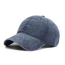 1 Miếng Denim mùa giặt Mũ bóng chày Mọi thứ Già Màu thuần Giải trí Mũ Ngoài trời Thời trang Mũ - Màu xanh lam - Xem 4