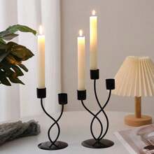 1pc Nordic Style Luxury Standing Retro Metal Candle Holder For Party, Wedding Decor, Romantic Dinner Atmosphere Set, Table Centerpiece