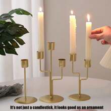 1pc Nordic Style Luxury Standing Retro Metal Candle Holder For Party, Wedding Decor, Romantic Dinner Atmosphere Set, Table Centerpiece
