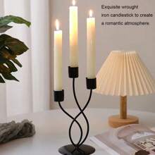 1pc Nordic Style Luxury Standing Retro Metal Candle Holder For Party, Wedding Decor, Romantic Dinner Atmosphere Set, Table Centerpiece