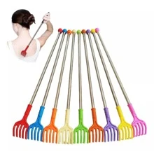 6 Manita Rascadora Espalda Masaje Larga 42cm Manito De Plastico Mango Acero Paquete 6 Piezas - Multicolor - Ver 1