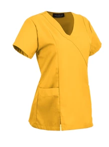 Filipina Dama Cuello V estilo Cruzado modelo paris - Amarillo - Ver 3