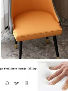 Sillas Modernas Comedor y Sala de Estar - Naranja Coral - Ver 7