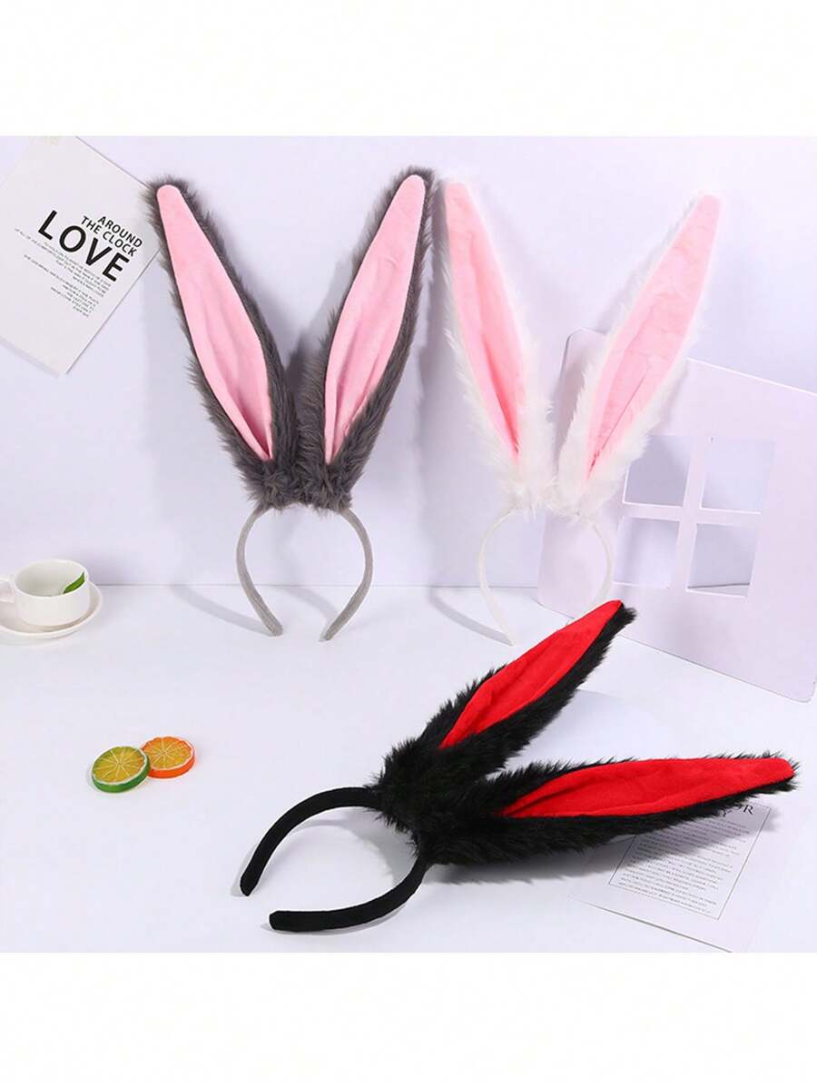 1pc Multicolor Accessory Bunny Ears Headband, Perfect For Party Outfit, Color Random Delivery - Multicolor - View 1