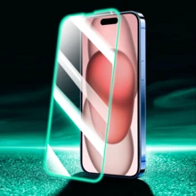 2pcs Luminous Tempered Glass Screen Protector Compatible With IPhone Glow In The Dark, 9H, Scratch-Resistant , Green Border Glow At Night - 2PCS - View 8