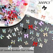 200PCS Bow Nail Charms 3D Resin Flatback Bowknot Charms For Acrylic Nails Design Cute Kawaii Ornament Nail Decoration Accessories For Women's Manicure DIY Nail Supplies Nail Gems