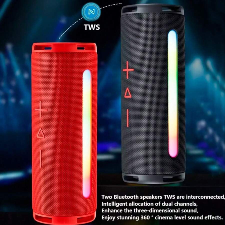 T&N Bluetooth Speaker High Bass Rgb Tn374 - Red - View 1