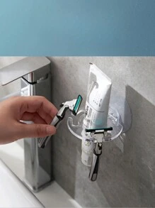 1/2pcs Clear Toothbrush Storage Rack, Wall Mounted Toothbrush Holder For Bathroom Bathroom Accessories - Multicolor - View 5