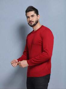 Men Sweaters - Red - View 3