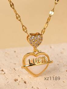 1 Miếng Của phụ nữ Đúng mốt Vàng 18K Màu sắc Thép không gỉ Vòng cổ dây  Với Khối Zirconia  Vật rủ xuống Đối với phụ nữ Đồ trang sức Buổi tiệc Quà tặng hẹn hò - Vàng - Xem 22