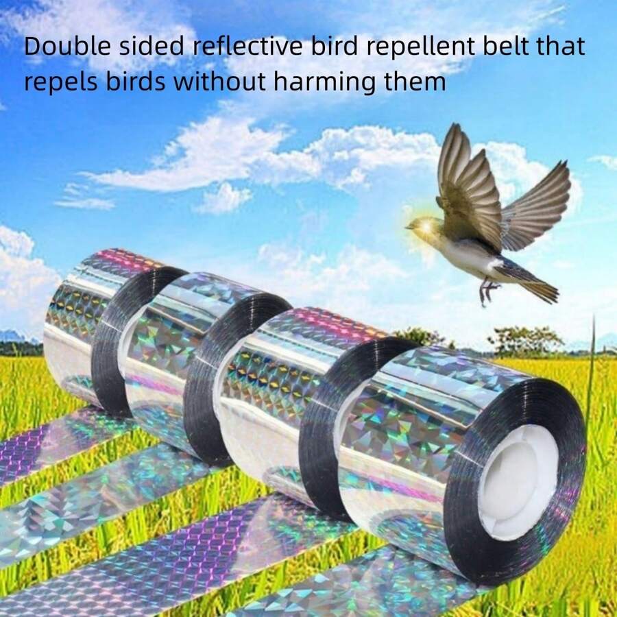 2pcs Reflective DoubleSided Bird Repellent Ribbon Deter Birds, Geese