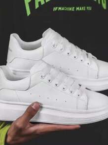 Unisex Dress Casual Tennis Shoes With Thick Sole, Very Comfortable, Lightweight Casual Shoes - 白色 - 查看 5