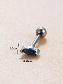 Toppiercing 1 Miếng Đúng mốt Vi mô Dát Dạng hình tròn Hoa tai Với Hoa Hình dạng & Hình thuẫn Hình dạng Thép không gỉ Quán bar , Đồng Dát Đối với Xuyên - Bạc - Xem 2
