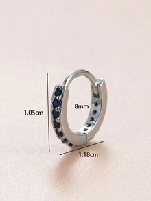 Toppiercing 1 Miếng Đúng mốt Vi mô Dát Dạng hình tròn Hoa tai Với Hoa Hình dạng & Hình thuẫn Hình dạng Thép không gỉ Quán bar , Đồng Dát Đối với Xuyên - Bạc - Xem 4