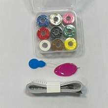 9 Colors Sewing Machine Thread Set Including 9 Colors Thread, English Scale, Threader Combination Set - Red and White - View 1