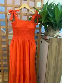 Women Dresses - 橘色 - 查看 2