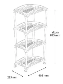 Fruteira De Chão 4 Andares Vertical Cesto Organizador Frutas Verduras P/ Cozinha