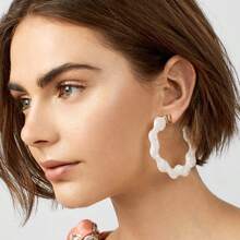 Xiacheng 1-16對時尚亞克力和藤質女生耳環-夏日沙灘草耳環樹脂吊墜時尚耳環幾何語句耳環度假珠寶 - 彩色 - 查看 12