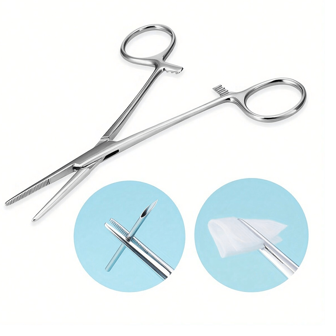 1 st Böjd rak piercing tång Rostfritt stål låsande pincettklämmor för fiske Pincett kroppspiercing