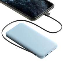 1Pc 10000mAh Power Bank Portable Phone Charger External Battery Pack With LT & Type-C Double-Ended Cable Type-C USB Cable Fit For IOS Phone 14 Android And More For Summer Camping Beach Travel Pink Mother's Day