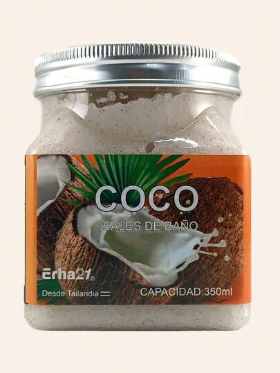 Baño de sales exfoliantes de coco de 350ml, decoración de baño de verano