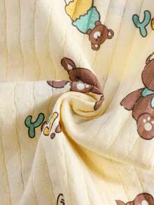 Ropa De Bebé De Algodon Con Dibujos Animados Para Recién Nacido, Mono De Manga Corta, Conjunto De Ropa Para Bebé De Una Sola Pieza, Tamaño De 0-18m - Amarillo - Ver 3