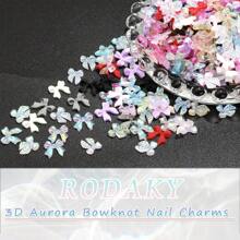 200PCS Bow Nail Charms 3D Resin Flatback Bowknot Charms For Acrylic Nails Design Cute Kawaii Ornament Nail Decoration Accessories For Women's Manicure DIY Nail Supplies Nail Gems