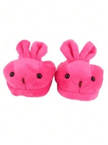 1 Pair Of Doll Shoes For 18-Inch American Dolls, Cute Plush Animal Slippers, Mini Shoes, Warm Rabbit Ear Doll Shoes, Birthday/Festival Gift For Little Girls And Boys