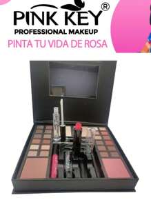 PINK KEY Makeup Kit For Women, Complete Kit, Face Makeup Product And Tool Set, 1 Kit Eyeshadow Palette, Lip Gloss, Blush And Cosmetic Brush, Cosmetic Kit. - CHỈ MỘT - Xem 7