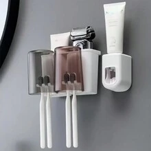 1pc Wall Toothbrush Holder, Wall-Mounted Storage Box, Punch-Free Toothbrush Organizer Shelf, Bathroom Accessories, Home Decor, Furniture For Home - Multicolor - View 8