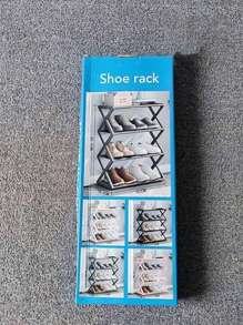 JIAWANG 1 pieza Zapatero de 4 niveles Estante De Zapatos 4 Niveles Zapatera 42cm De Ancho Organiza , organizador de almacenamiento de zapatos desmontable de múltiples capas - Negro - Ver 4