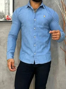 Urban Zone Jeans Men Denim Shirts - Light Wash - View 1