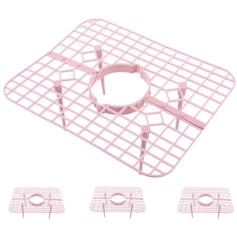 4入組草莓植物支撐架-帶有4根穩固的腿草莓種植框架，保持莓果清潔 - 粉色 - 查看 1