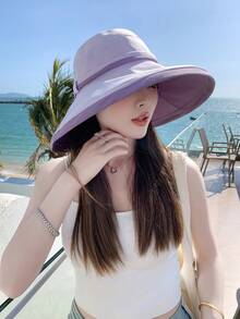 1款女士春夏新款遮陽帽,男女適用字母圖案漁夫帽,適用於購物、海灘度假、防曬、日常使用 - A - 查看 18