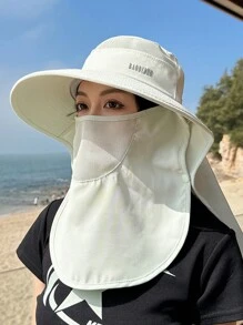 JOYLORD 1pc Ladies' Fashionable Sun Hat With Wide Brim & Shawl & Ponytail Hole For Spring/Summer - Multicolor - View 11