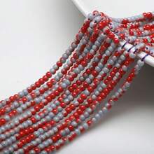 4MM Hai tông màu Hạt Hạt thủy tinh , Bắt chước Sứ Ngọc Hạt , DIY Thủ công Đồ trang sức Vòng tay Vòng Cổ Làm Chất liệu - Hạt ánh sáng hai màu 4MM - Xem 23