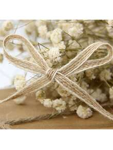 1 Miếng Jute Ruy băng Cuộn Vải bố Ruy băng Cắt tỉa Trang trí DIY Nơ Giáng sinh Thủ công Dây câu cá - Màu Khaki - Xem 3