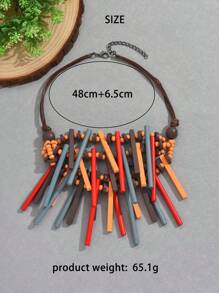 1 st. Boheemse Elegante Funky Mooie Kleurrijke Asymmetrische Geometrie Slabbetje Ketting Schattige Frisse Casual Mode Kettingen Sieraden Voor Vrouwen & Tienermeisjes Zomervakantie Reizen Strandfeest