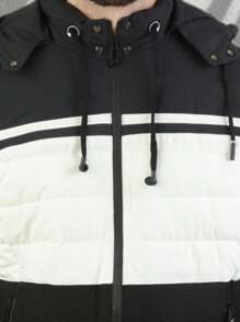 Men Winter Coats - 黑與白 - 查看 3