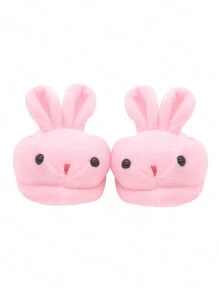 1 Pair Of Doll Shoes For 18-Inch American Dolls, Cute Plush Animal Slippers, Mini Shoes, Warm Rabbit Ear Doll Shoes, Birthday/Festival Gift For Little Girls And Boys