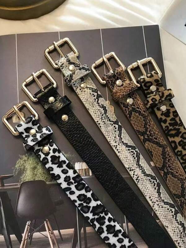 One Simple And Casual Ladies' Belt With Korean BF Style Fashion Decoration For Women Students Street Halloween Leopard Print