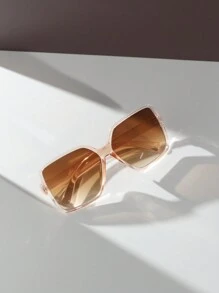 6pcs/3pcs/1pc Women's Oversized Plastic Gradient Color Fashion Eyeglasses Set For Streetwear, Summer, Vacation And Daily Use - Boho Beach Accessories For Women Glasses Shades For Summer Beach Vacation,Outdoor,Travel