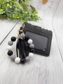 1 件女式多色串珠 PU 流苏钥匙钱包、零钱包、卡包、腕包、钥匙扣，可作为礼物送给妈妈和朋友，波西米亚风圣诞节汽车配件包饰学校可爱哥特 Y2k 包挂绳带身份证夹汽车配件包饰 - 卡包 - 查看 27