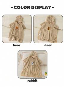 1 件全新珊瑚绒卡通连帽斗篷、浴袍毛巾、沙滩披肩夏季婚礼家居浴室装饰沙滩装返校