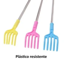 6 Manita Rascadora Espalda Masaje Larga 42cm Manito De Plastico Mango Acero Paquete 6 Piezas - Multicolor - Ver 6