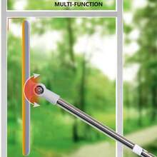 3-In-1 Multi-Functional Glass Window Cleaner With Scraper And Brush, Cleaning Tool For Windows And Screens - Orange - View 3