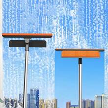 3-In-1 Multi-Functional Glass Window Cleaner With Scraper And Brush, Cleaning Tool For Windows And Screens - Orange - View 4