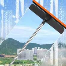 3-In-1 Multi-Functional Glass Window Cleaner With Scraper And Brush, Cleaning Tool For Windows And Screens - Orange - View 1